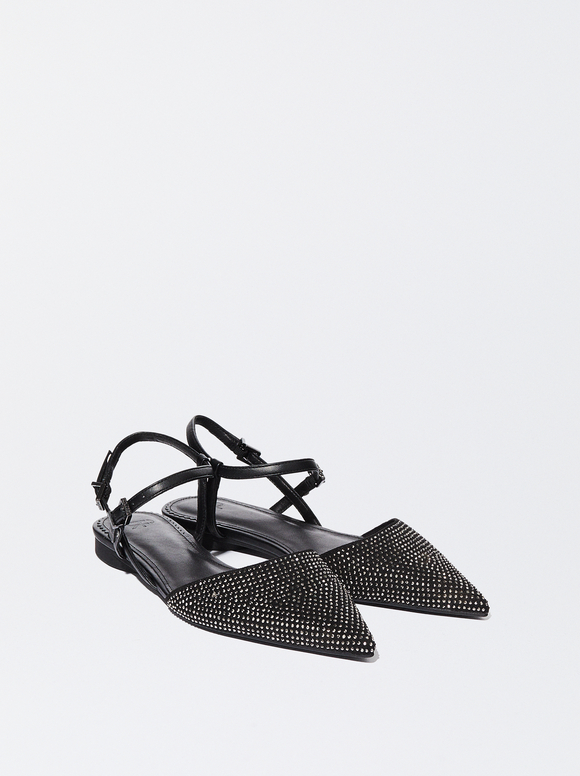 Pointy Glitter Ballerina, Black, hi-res