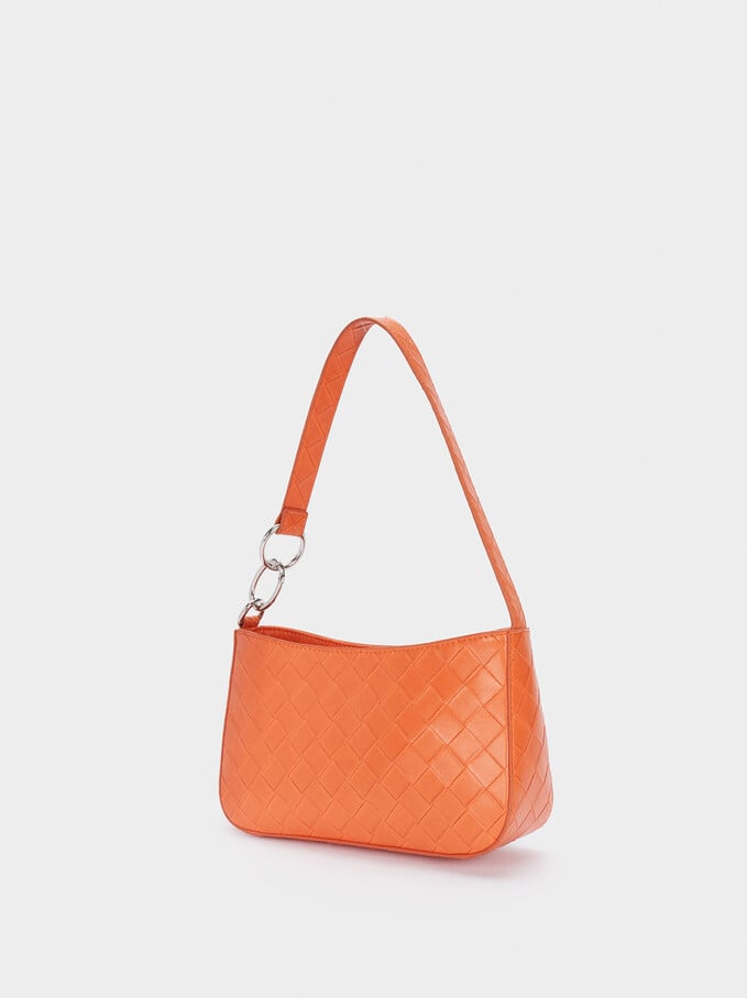 Braided Shoulder Bag, Orange, hi-res