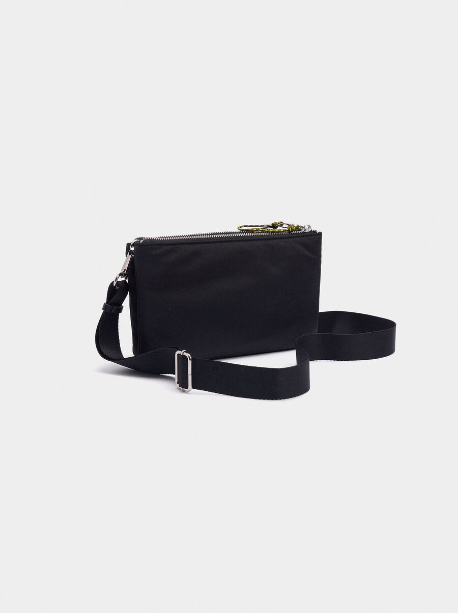 Double crossbody bag in nylon