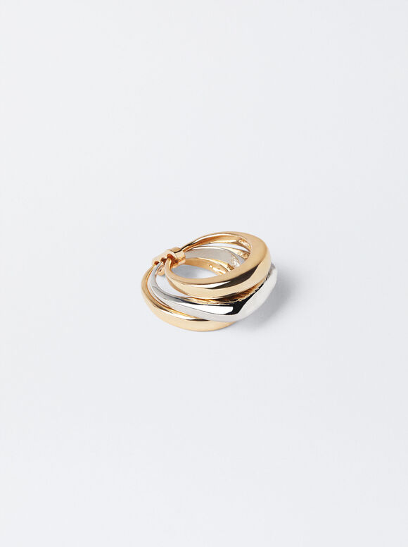 Goldfarbener Dreifacher Ring , Golden, hi-res