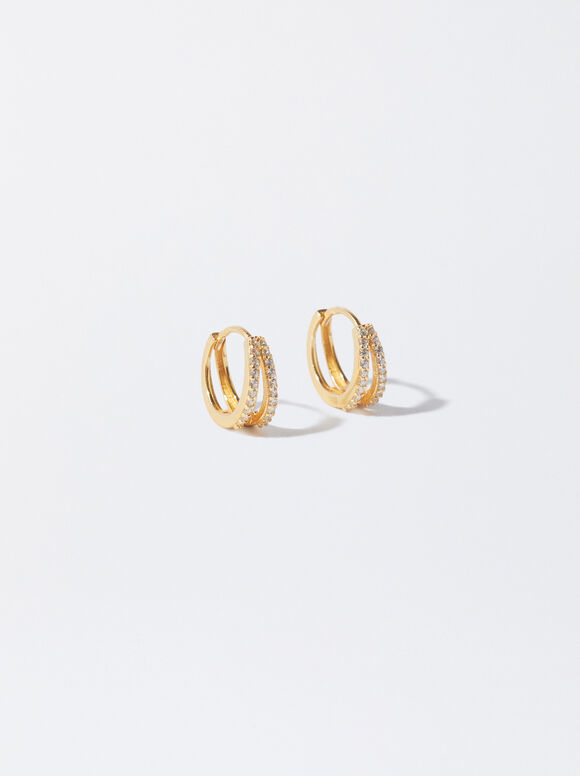 Silver Earrings With Zirconias, , hi-res
