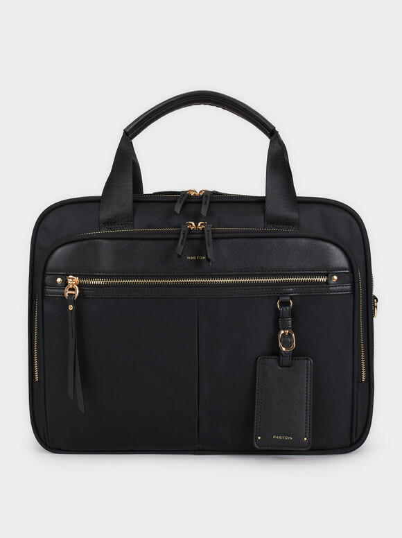 Sac En Nylon Pour Ordinateur Portable De 13", Noir, hi-res