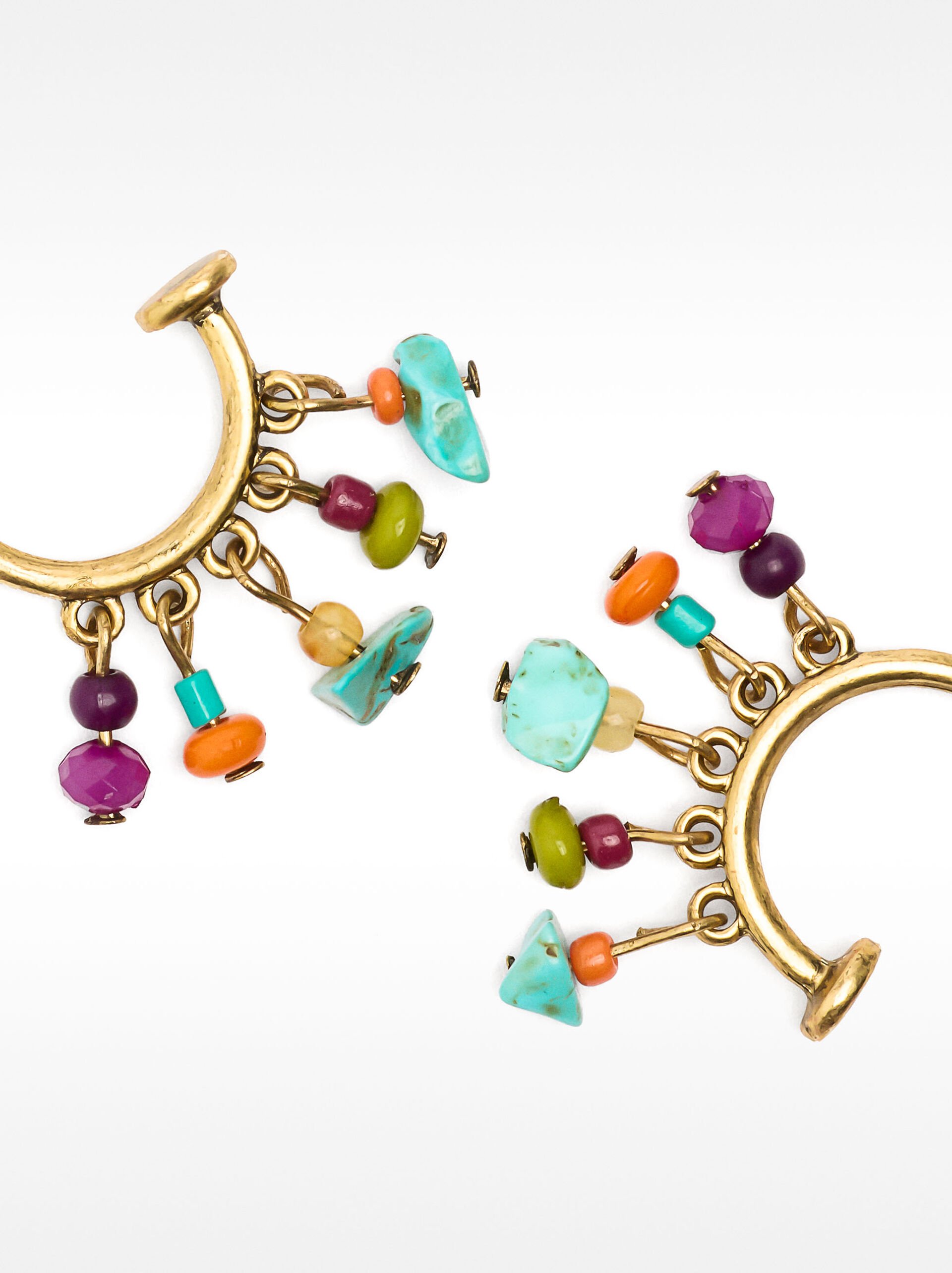 Open hoop earrings with stones image number 1.0