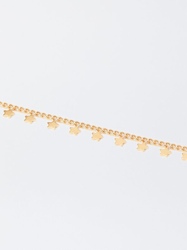 Golden necklace with stars