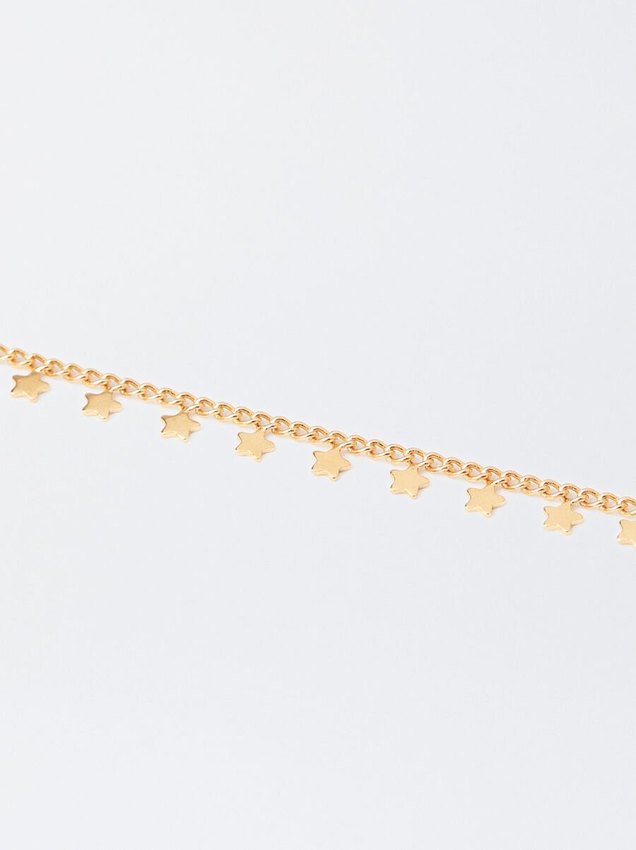 Golden necklace with stars