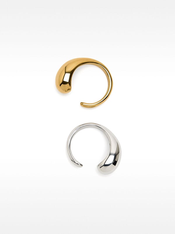 Bicolor open ring set – stainless steel