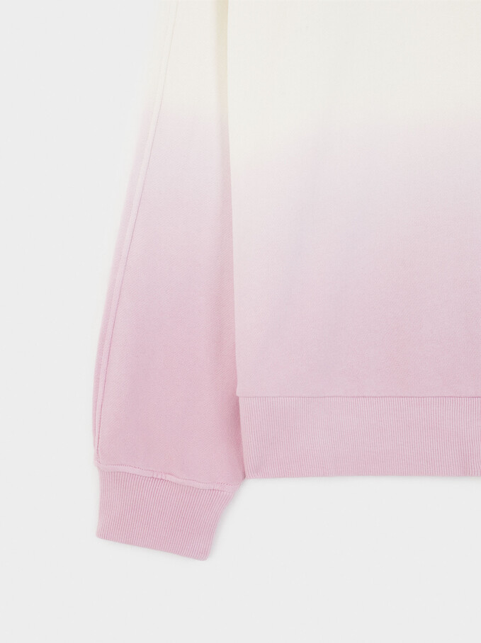 100% Cotton Sweatshirt, Pink, hi-res