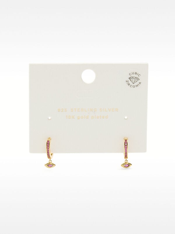 Hoops earrings with zircons - 925 sterling silver