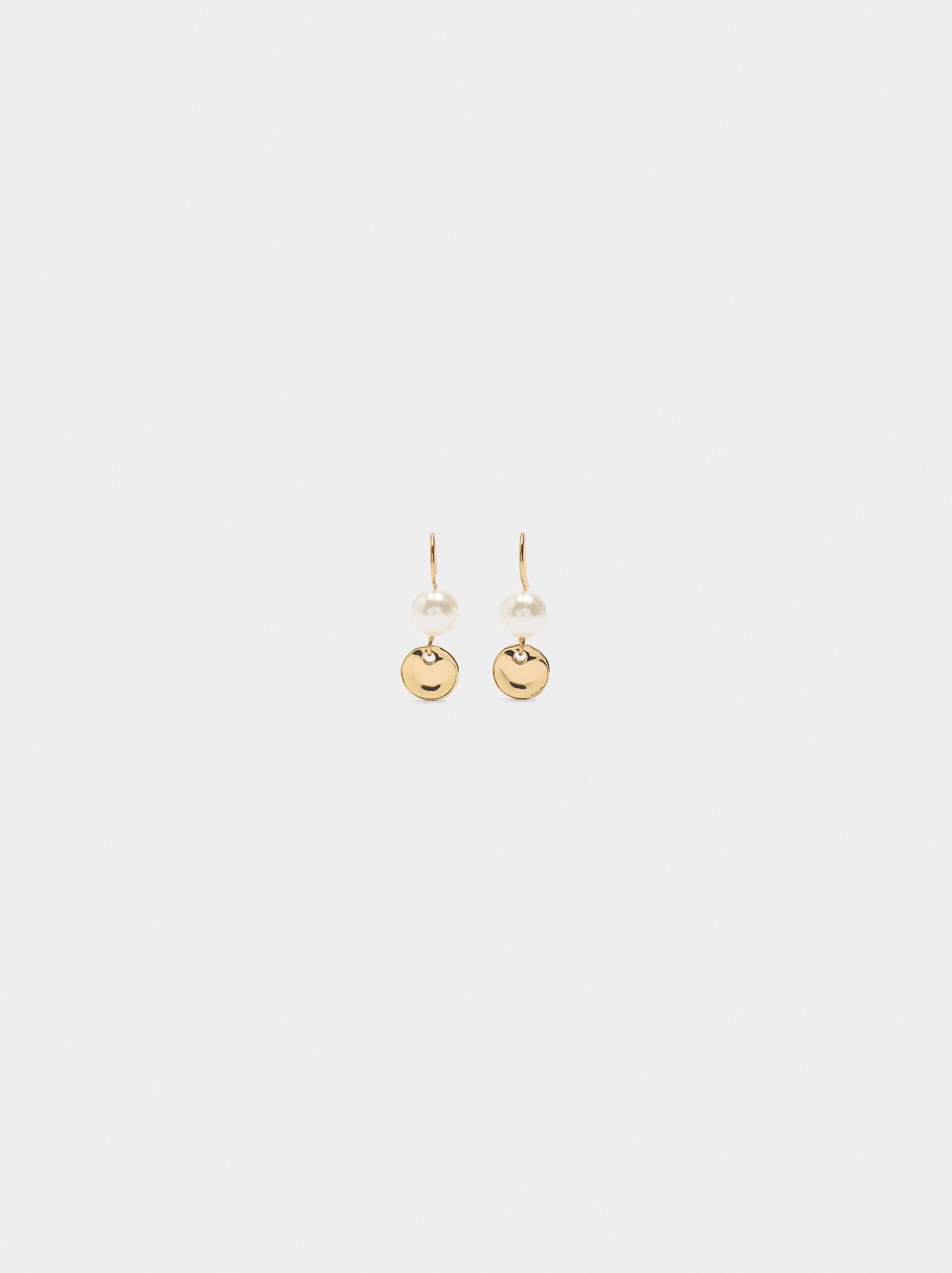 Earrings with pearls and medals image number 0.0