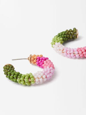 Hoops With Multicolored Beads image number 1.0