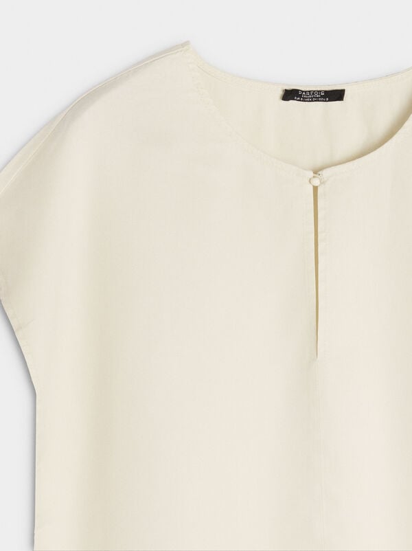 Blouse avec surpiqûre en 100% lyocell