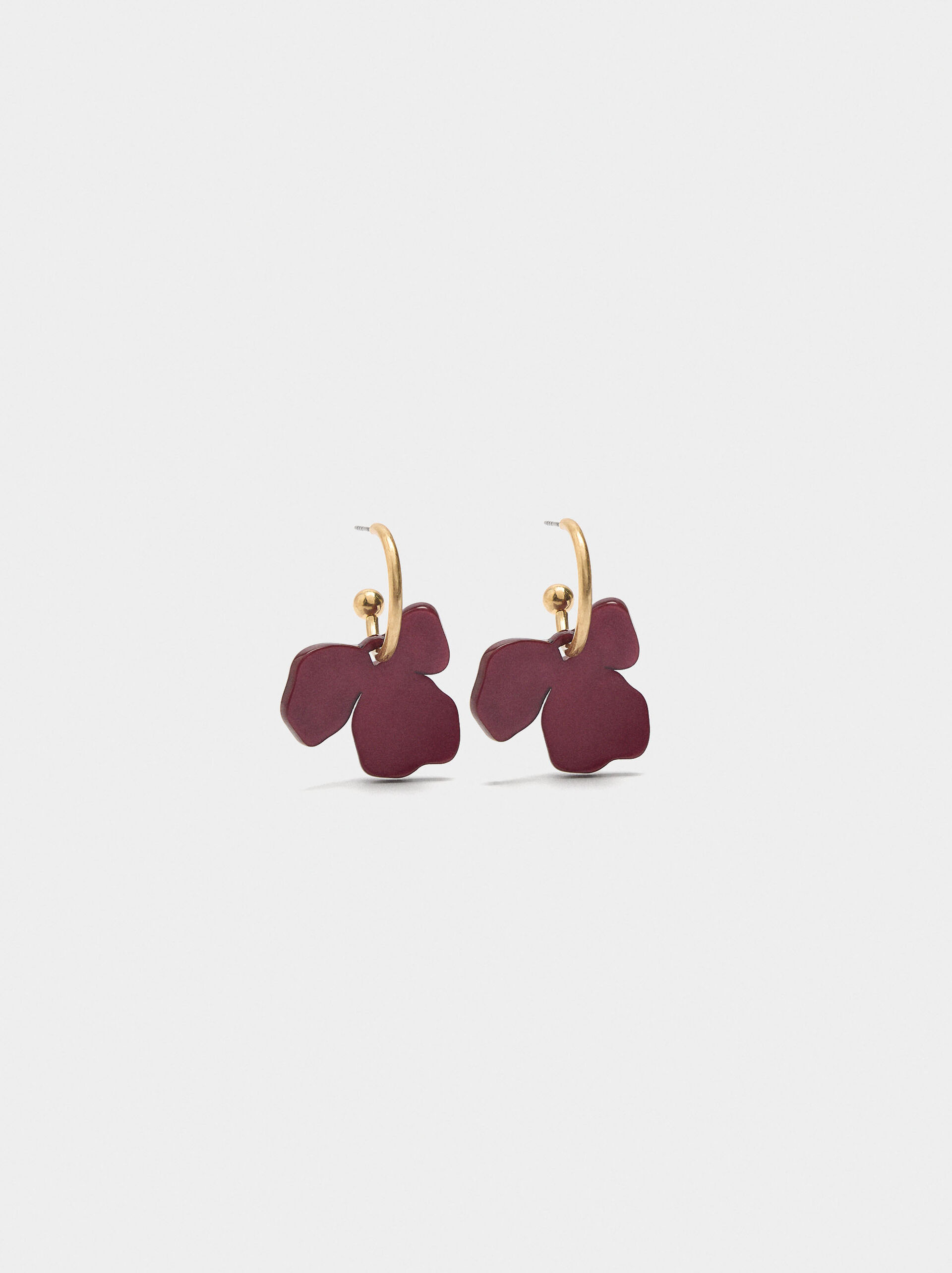 Hoop earrings with flower image number 0.0