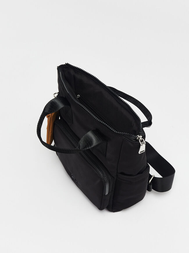 Nylon Backpack With Pendant image number 4.0