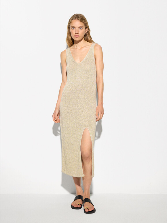 Online Exclusive - Knit Dress, Golden, hi-res