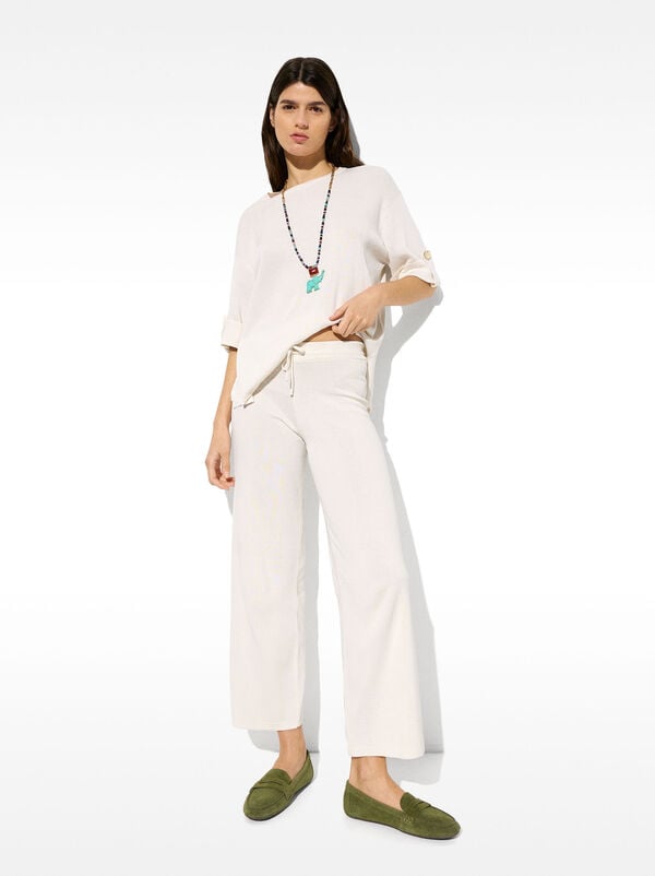 Short-sleeve knitted sweater