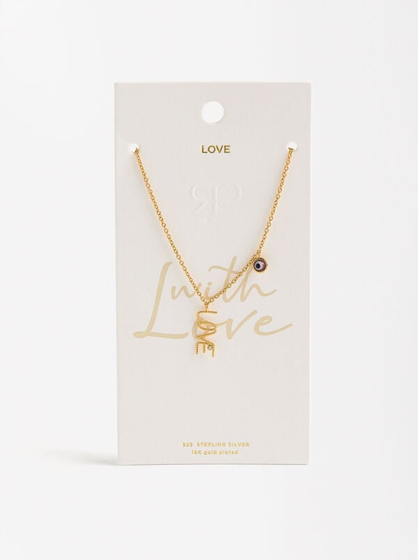 Short necklace LOVE - 925 sterling silver