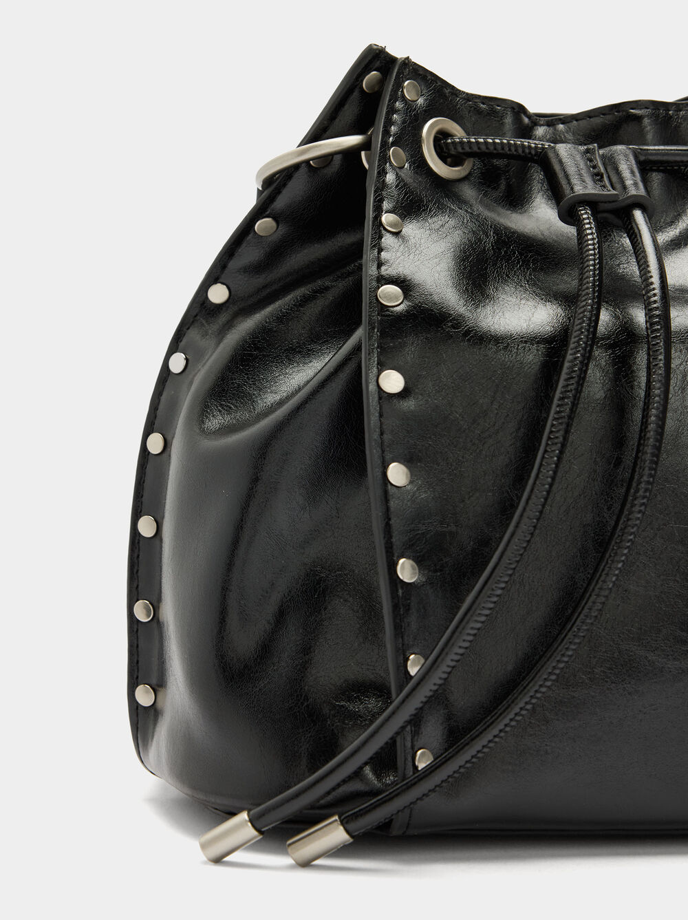 Bucket bag with studs