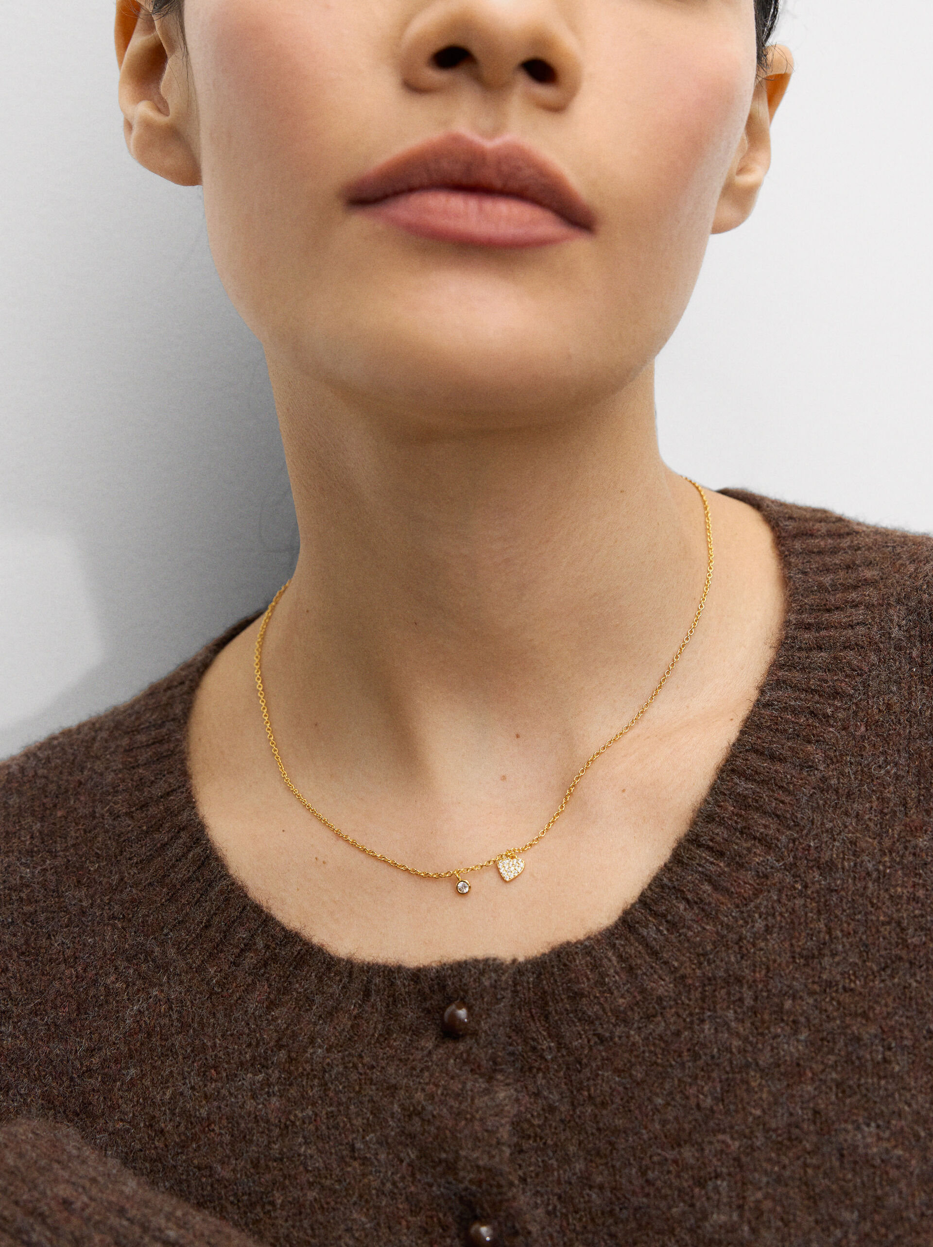 Short necklace with zirconias - 925 sterling silver image number 1.0