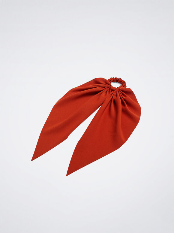 Scrunchie With A Bow, Brick Red, hi-res