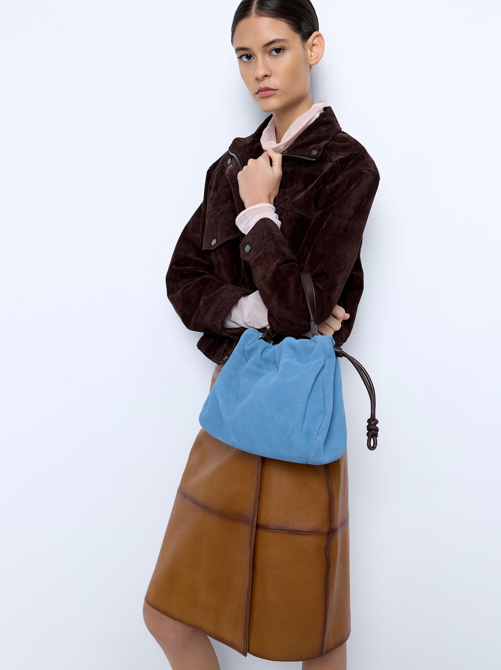 Sac à main avec cuir suédé