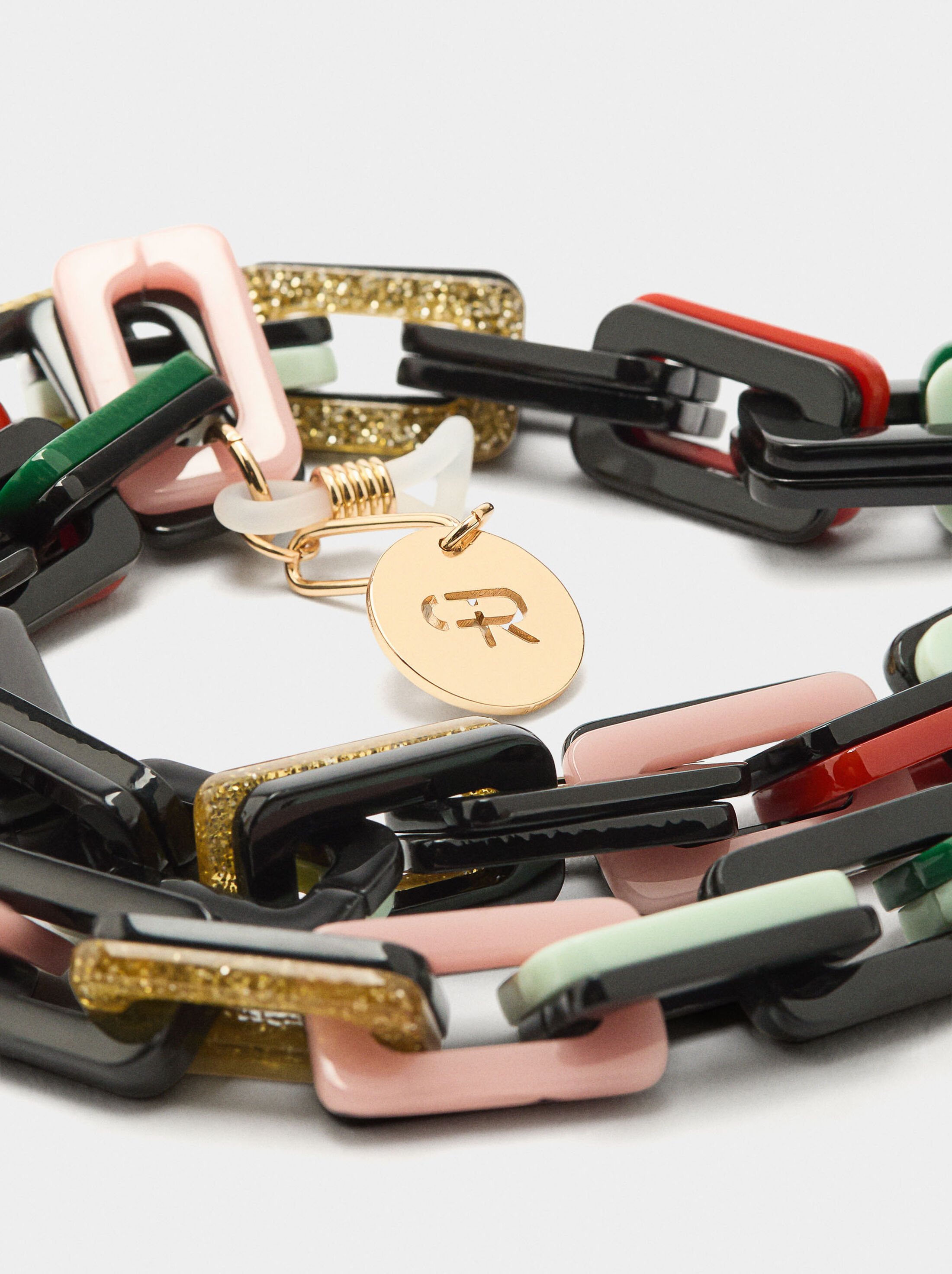 Multifunctional necklace with resin links image number 2.0