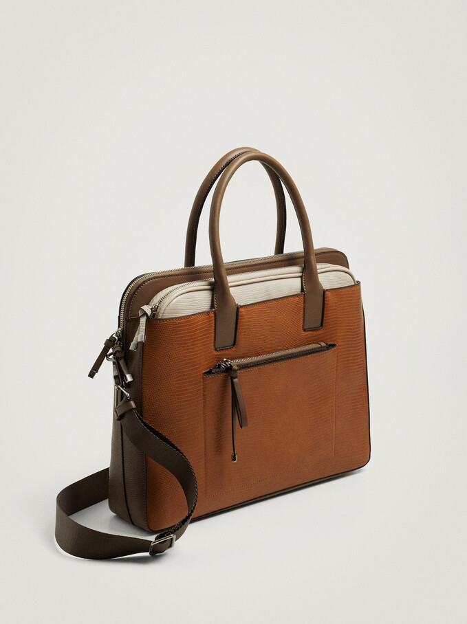 Embossed Briefcase For 15” Laptop Black Woman Briefcases