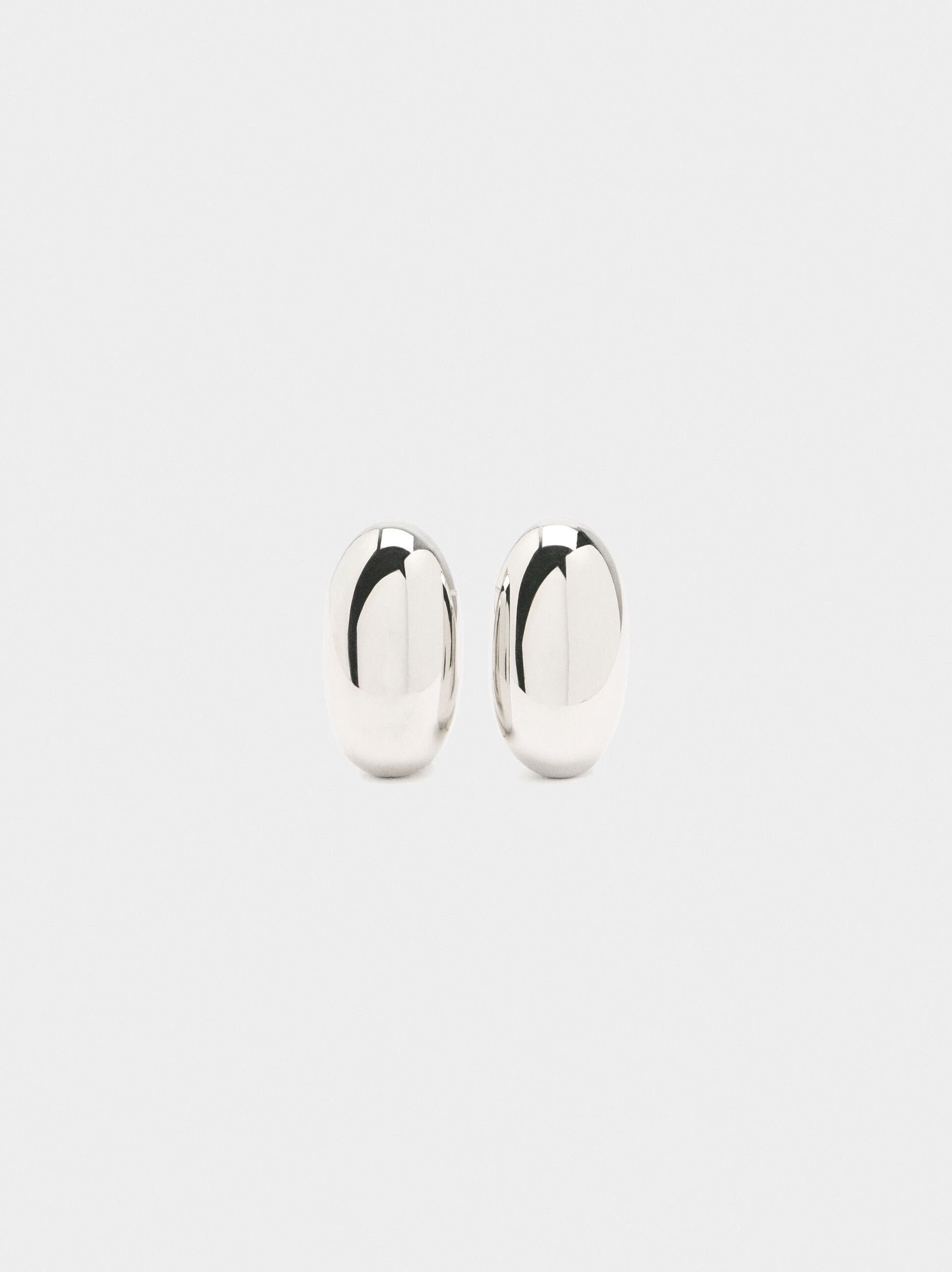 Oval earrings - stainless steel image number 0.0