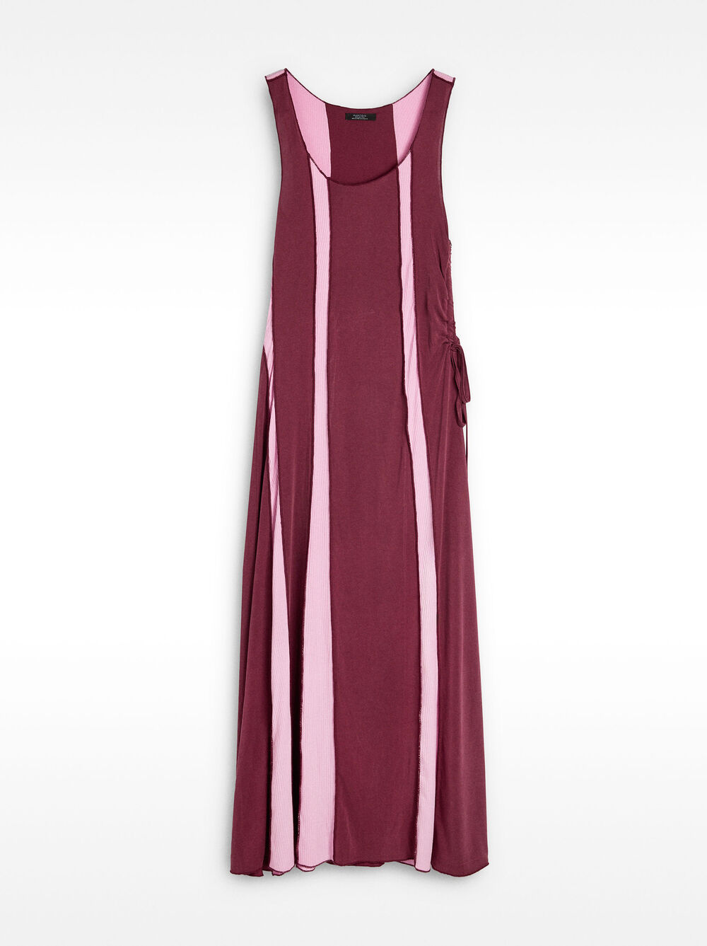 Vestit llarg de teixits amb contrast