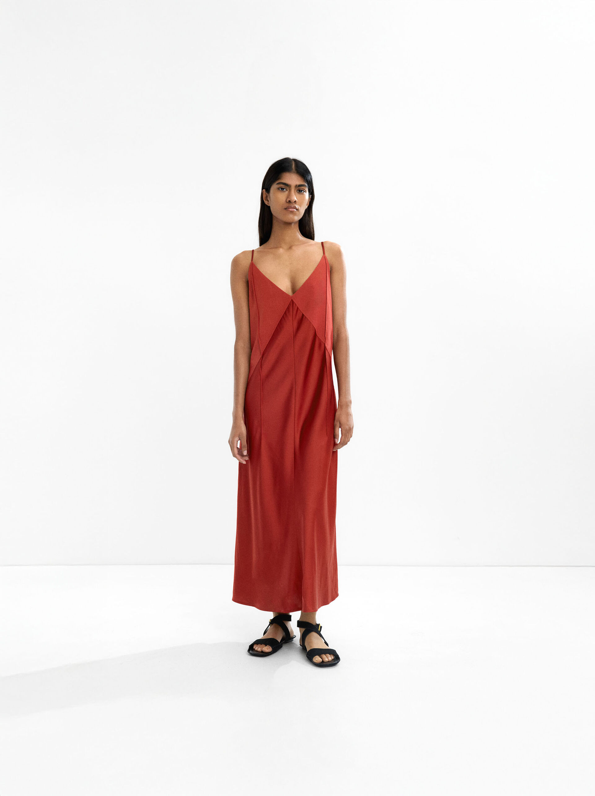 Dress with straps and seams image number 7.0