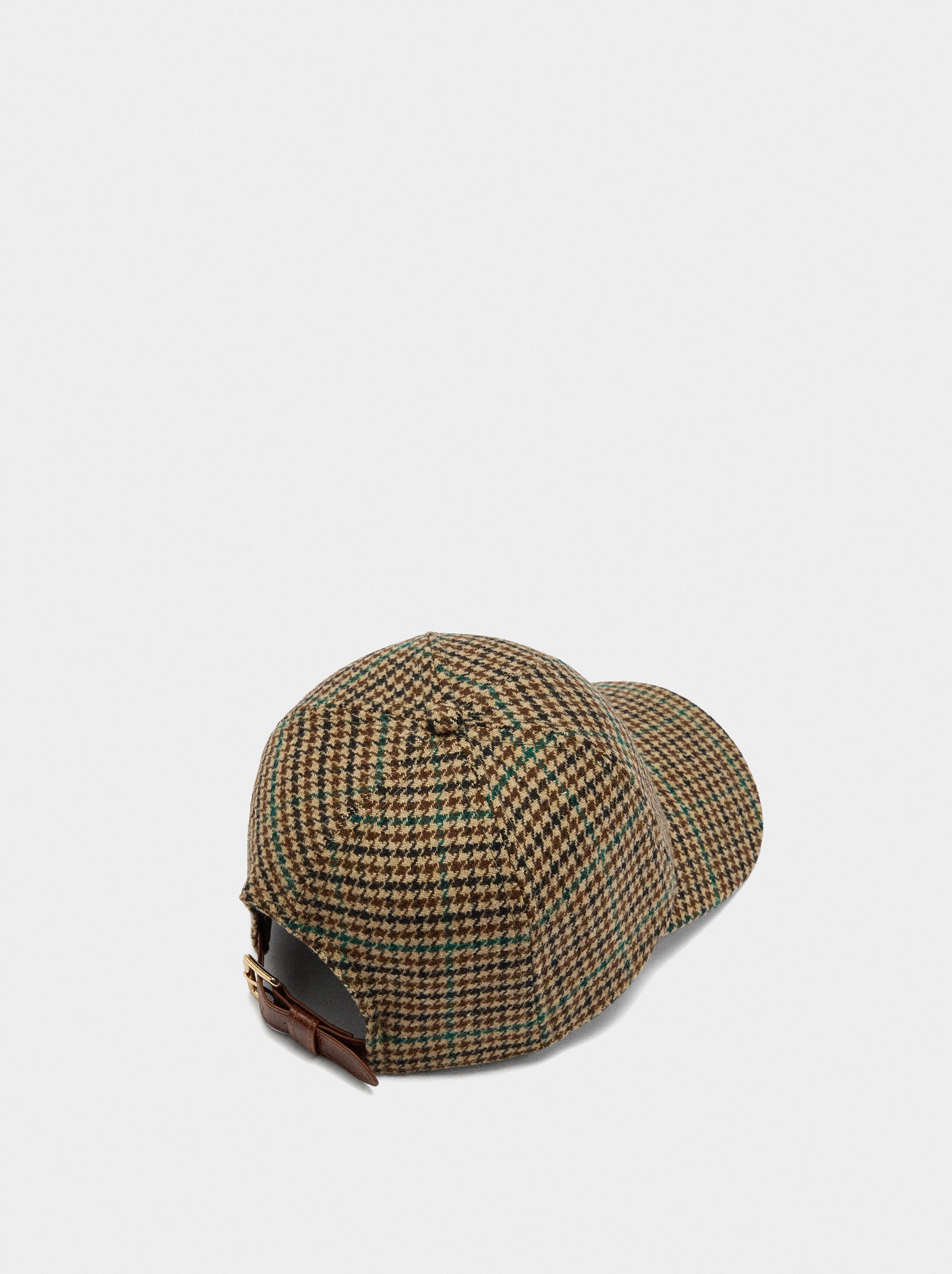 Gorra de quadres amb llana image number 2.0