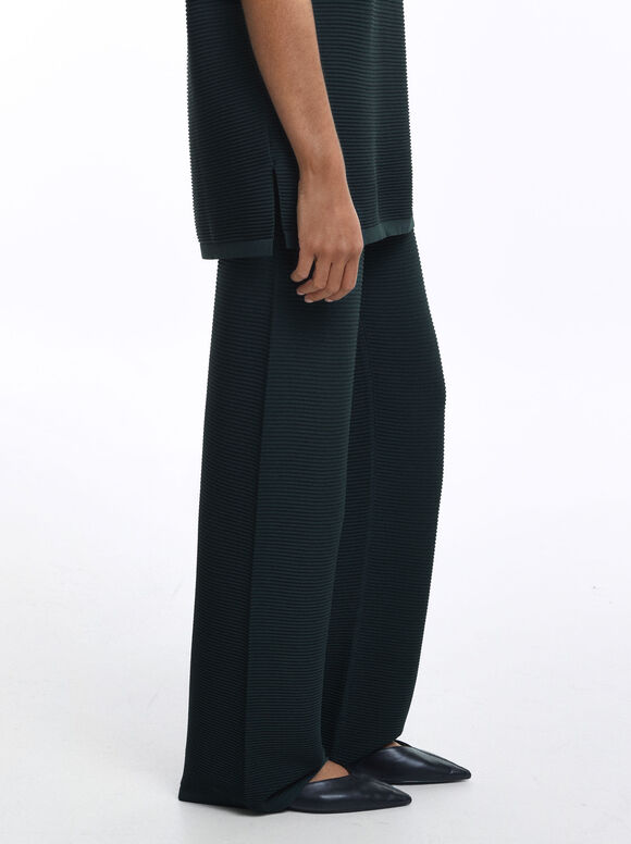Knit Trousers, Green, hi-res