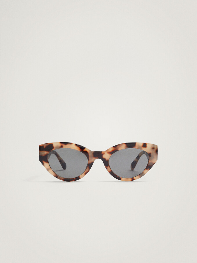 Cat-Eye Sonnenbrille, Braun, hi-res