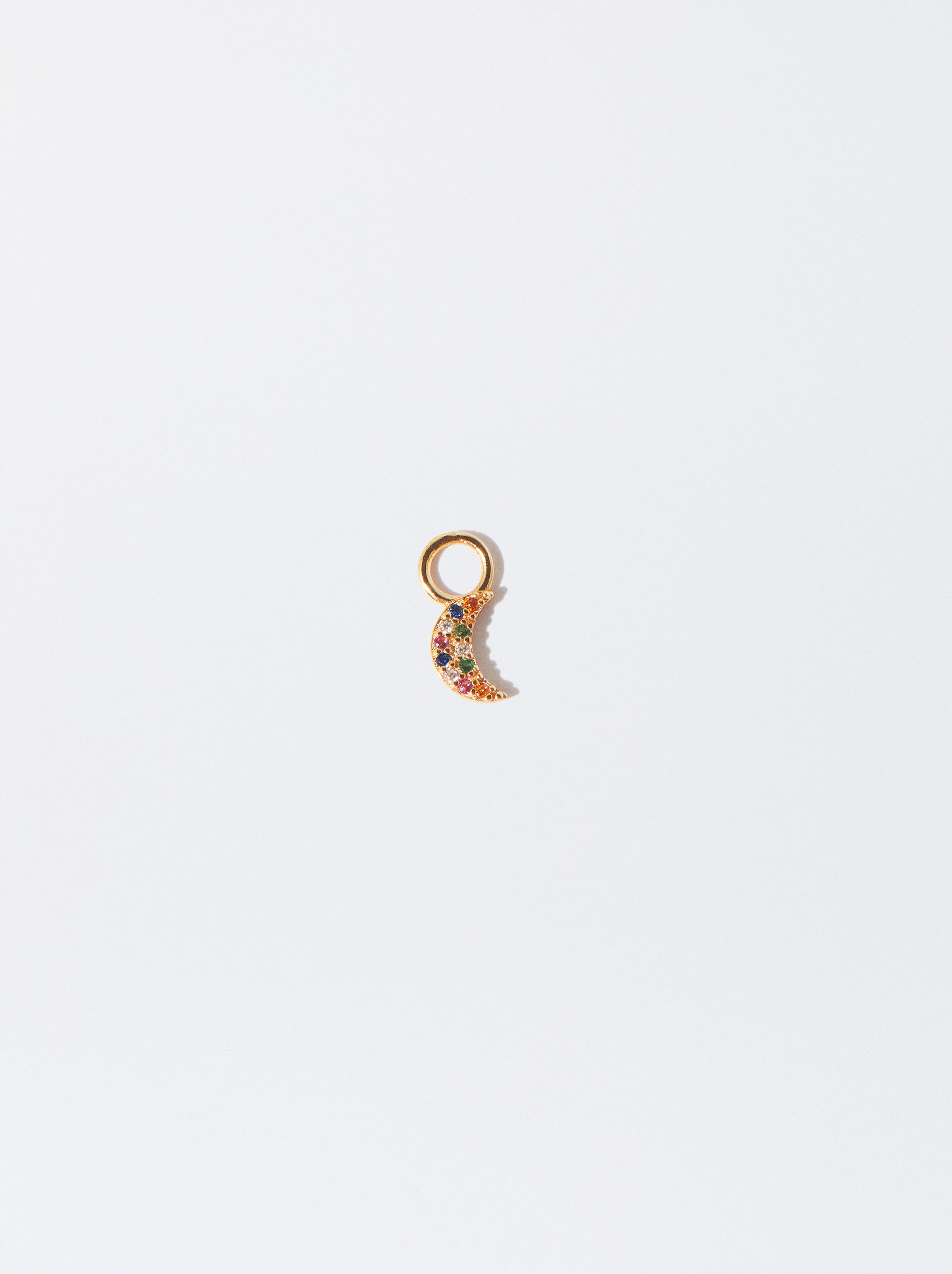 925 Silver Zirconia Moon Charm image number 0.0