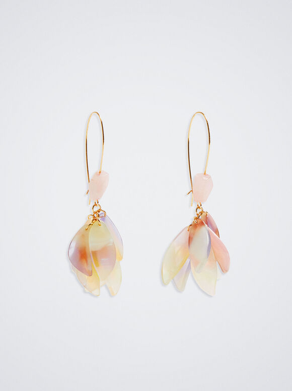 Earrings With Semiprecious Stone, Multicolor, hi-res