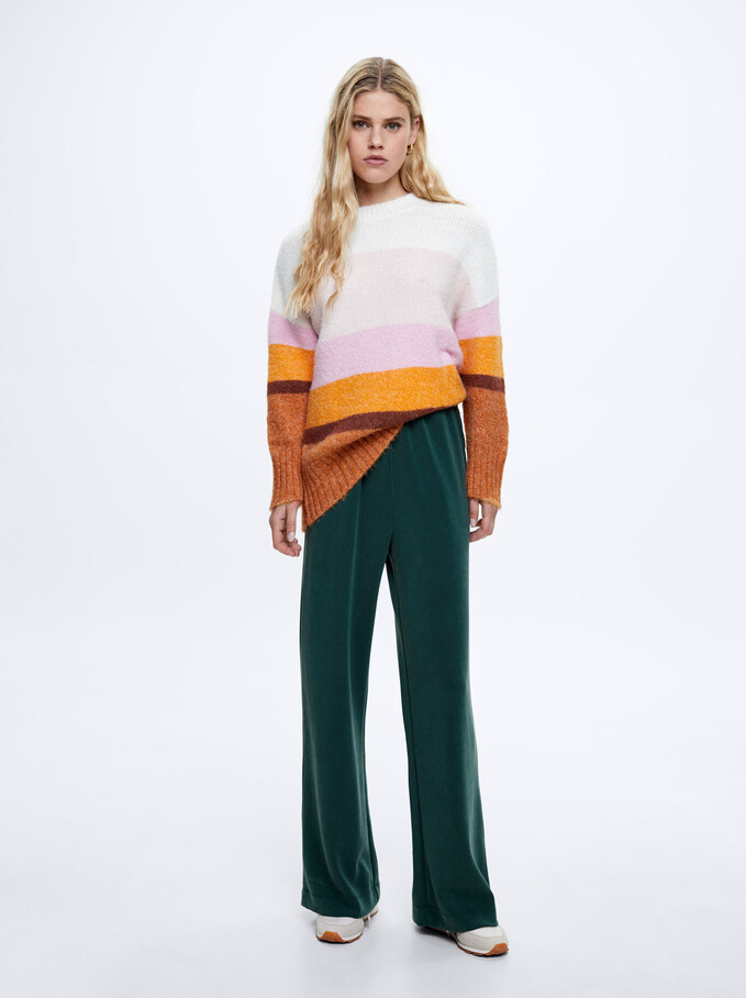 Modal Pants With Elastic Waistband, Green, hi-res