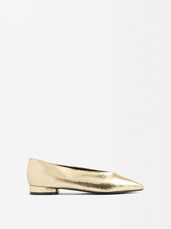 Metallic Flat Shoes