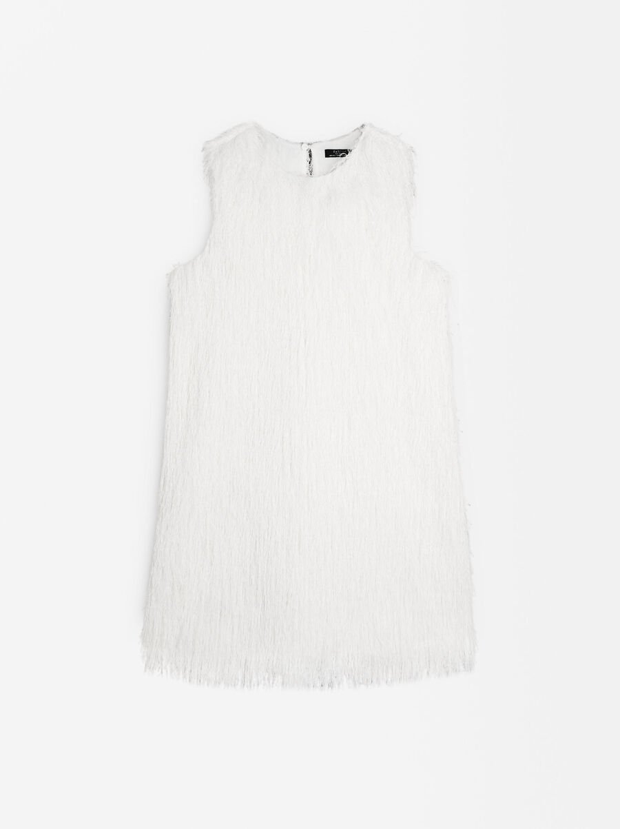 Short dress with fur effect