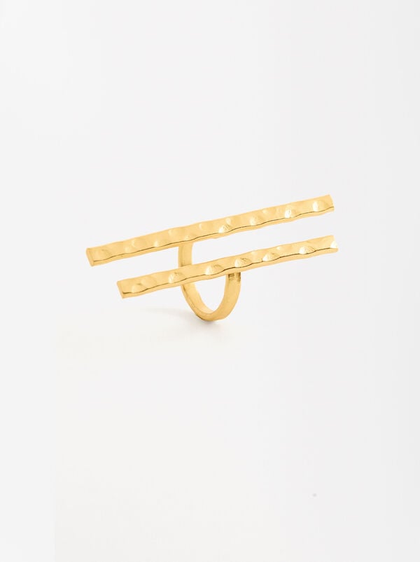 18k Gold-plated two bars ring