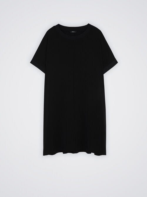 Dress With Round Neck And Short Sleeve
