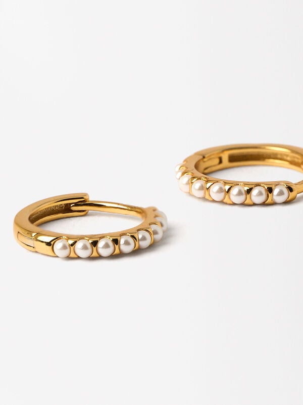 925 silver hoop earrings with pearls