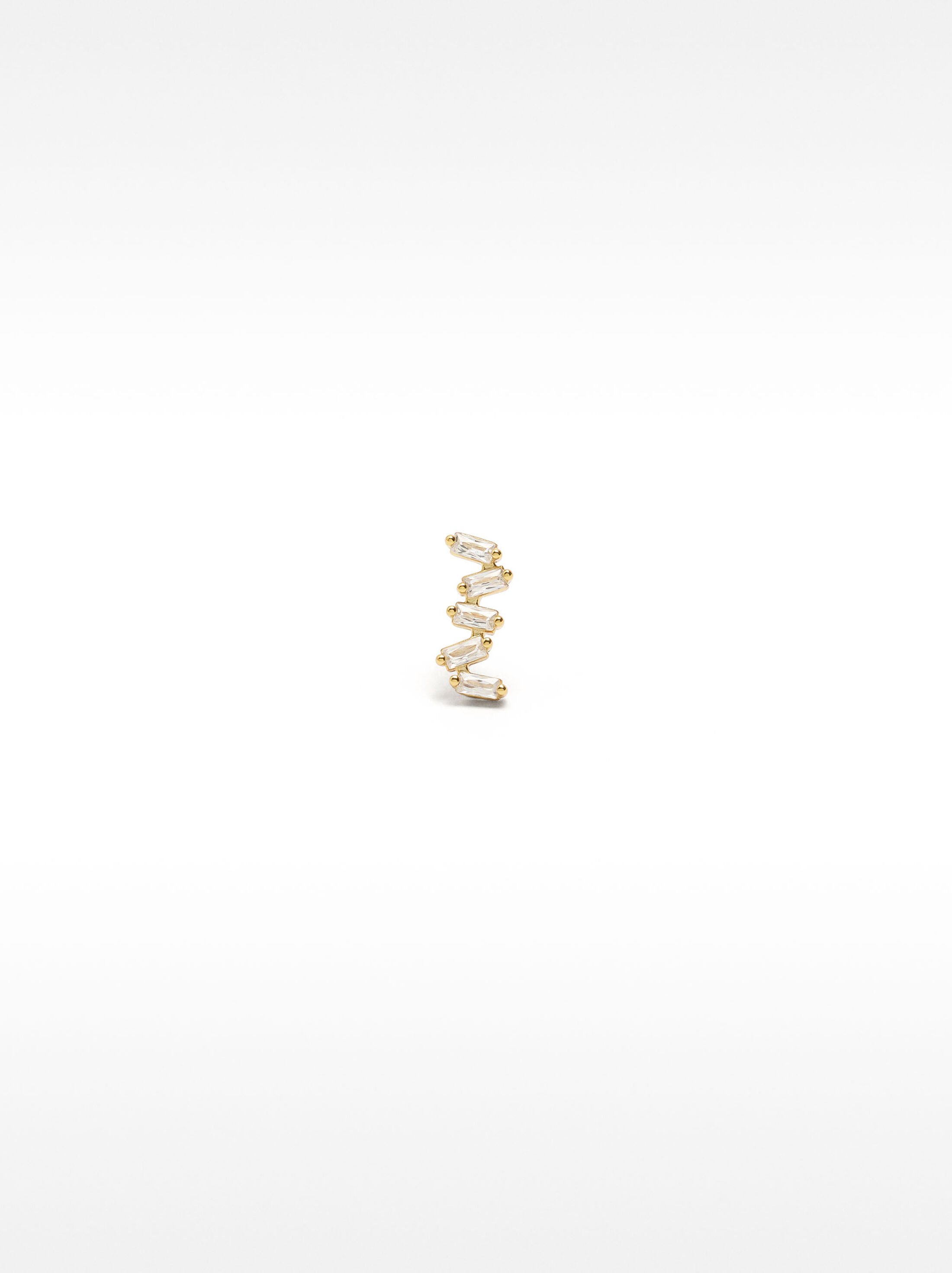 Arracades zig-zag amb cristalls – plata de llei 925 image number 0.0