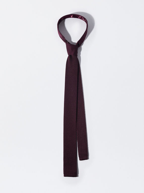 Cravate Texturée, Bordeaux, hi-res