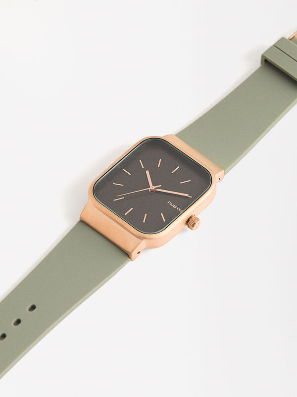 Watch with silicone strap