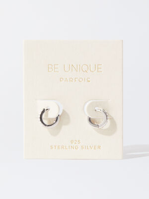 925 Silver Personalised Hoop Earrings With Pearls image number 3.0