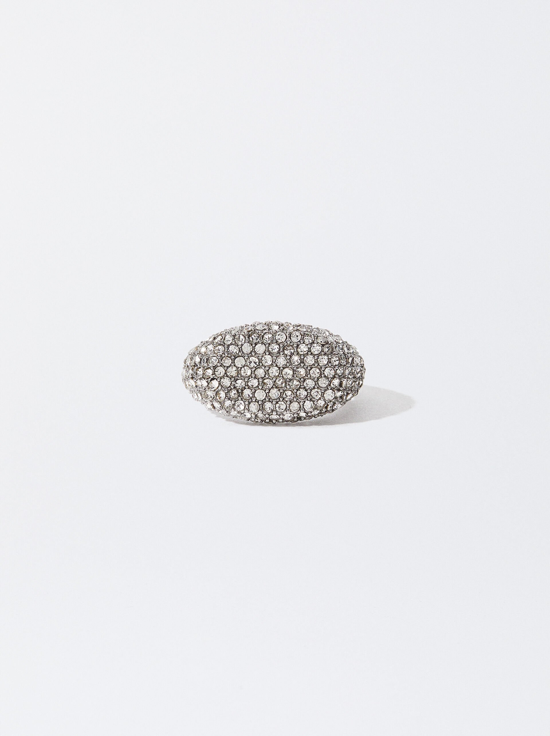 Stainless Steel Ring With Crystals image number 0.0