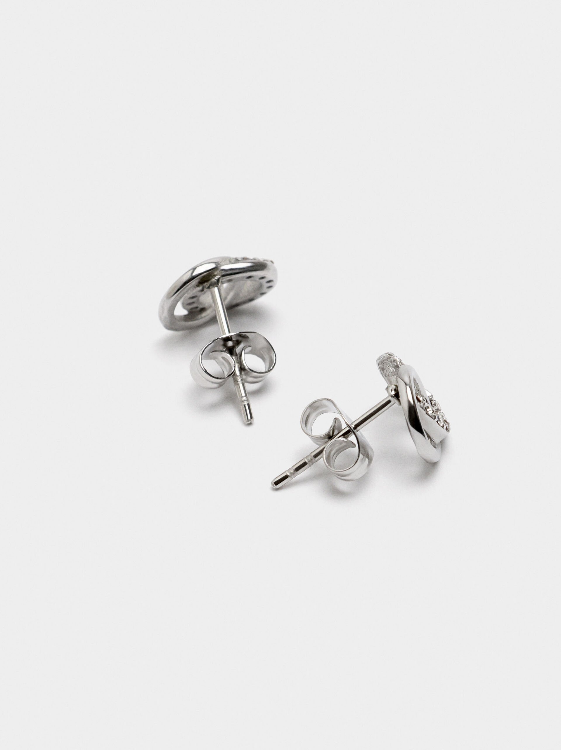 Earrings with crystals - stainless steel image number 2.0