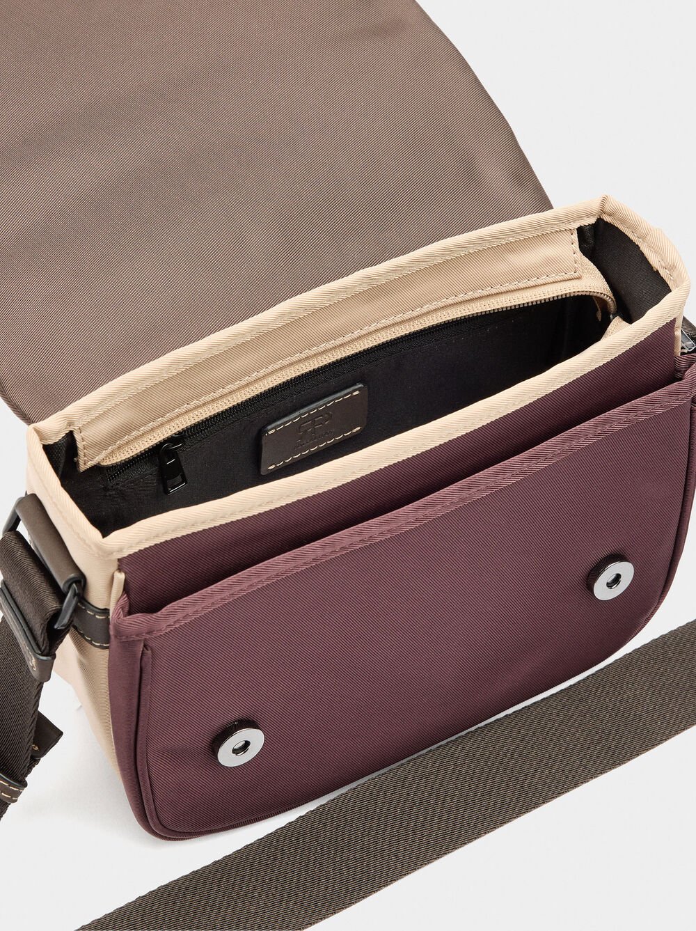 Nylon colour block crossbody bag