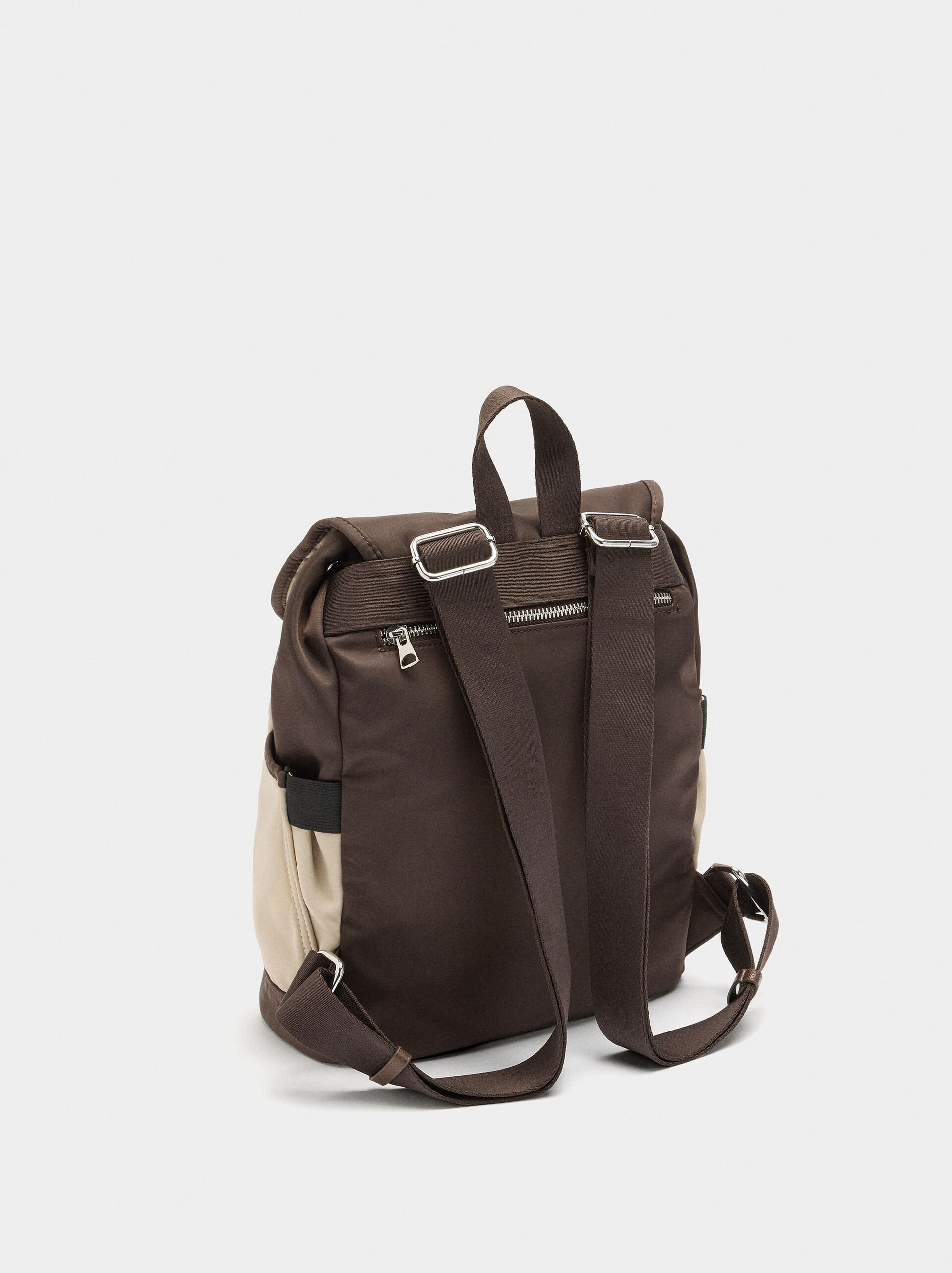 Nylon colour block backpack image number 2.0