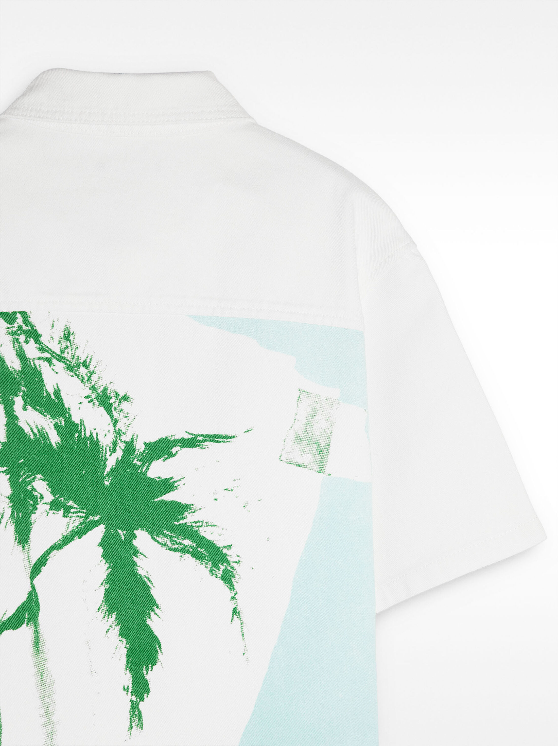 100% cotton shirt with palm print image number 6.0