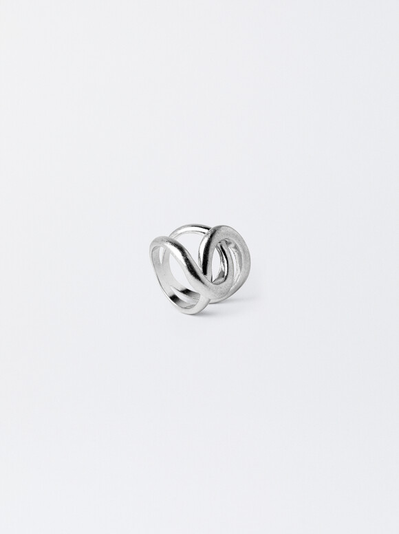 Silver Ring With Knot, Silver, hi-res